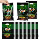 PANTIDE Video Games Party Favor Bags, Game On Plastic Loot Gifts Bags, Gaming Goody Candy Treat Bags for Kids Video Game Themed Birthday Party Supplies Decorations, Set of 50