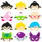 PANTIDE 12 Pcs Dragon Ball Felt Masks for Kids, DBZ Themed Birthday Party Favors Pretend Play Dress Up Costumes Photo Booth Props, Masks with Elastic Band Include Super Saiyan Goku Gohan Master Roshi