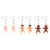 PANTIDE 3 Pairs Mini Plastic Babies Earrings, Mixed Race 1 Inch Baby Doll Hook Dangle Earrings for Baby Shower Party Favors, Creative Jewelry Accessory Full Moon Gifts (Pink, Latin, Dark Brown)