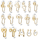 PANTIDE 16 Pcs African Nose Cuffs for Pierced Clip on Ring Non Piercing Gold Plated Heart Shape Fake Nose Hoop Jewelry Bohemian Handmade Ear Cuffs Adjustable U Shape Alloy Septum Ring for Women Men