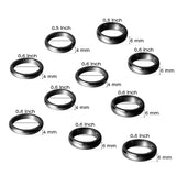 PANTIDE 10Pcs Hematite Magnetic Rings for Women Men Unisex Anxiety Balance Root Chakra Morchic Hematite Stone Band Rings Jewelry Accessories 6mm 4mm Width Black Anniversary Birthday Gifts, Mix Sizes