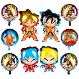 PANTIDE 10Pcs Dragon Ball Goku Balloons, Double Sided DBZ Super Saiyan Goku Gohan Character Party Decorations, Birthday Celebration Foil Balloon Set, Dragon Ball Birthday Party Supplies Party Favors