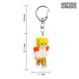 Laffact 8 Packs Dream SMP Mcyt Keychains Game Character Acrylic Keyring Accessories for Keys Wallets Bags Collectible Anime Figure Pendant Hanging Key Chain Decor with Metal Rotatable Link for Kids