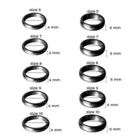 PANTIDE 10Pcs Hematite Magnetic Rings for Women Men Unisex Anxiety Balance Root Chakra Hematite Stone Band Rings Jewelry Accessories 6mm 4mm Width Black Anniversary Birthday Gifts, Mix Sizes