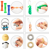 20 Pack Fidget Toys Set - Mesh & Marble Flippy Chain Stretchy String Fidget Hoop Squeeze The Bean Peanut Bubble Balls Mochi Animal Tube Relieve Stress Anxiety Sensory Game Gifts for Kids & Adults