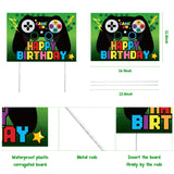 PANTIDE Video Game Happy Birthday Yard Sign Game Controller Outdoor Lawn Signs with Metal Stakes Gaming Themed Party Garden Decor for Boys Girls Game On Birthday Party Double Sides Print Street Sign