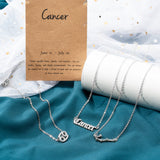 PANTIDE 3Pcs Constellation Zodiac Layer Necklace for Women Retro Gold Plated 12 Constellation Pendant Necklace Exquisite Letter Horoscope Old English Zodiac Sign Necklace Jewelry Birthday Gift(Silver)