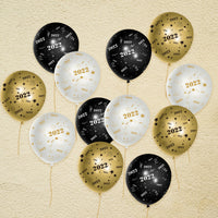 PANTIDE 37Pcs 2022 Happy New Year Balloons 12 Inches Black White Gold Latex Balloons with Ribbon New Year's Eve Party Decoration Supplies for 2022 Graduation Birthday Bridal Shower Wedding Anniversary