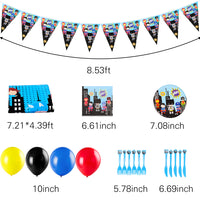 PANTIDE 123 Pack Superhero Party Supplies Kit for 20 Guests, Superhero Themed Party Decorations Party Favors Banner, Balloons, Tableware Set for Kids Birthday Party Baby Shower Christmas