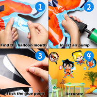 PANTIDE 10Pcs Dragon Ball Goku Balloons, Double Sided DBZ Super Saiyan Goku Gohan Character Party Decorations, Birthday Celebration Foil Balloon Set, Dragon Ball Birthday Party Supplies Party Favors