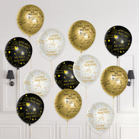 PANTIDE 37Pcs We Will Miss You Balloons Set 12 Inches Black White Gold Latex Balloons with Ribbon Funny Don’t Go We Beg You Later Traitor Retirement Birthday Party Supplies Decorations for Men Women