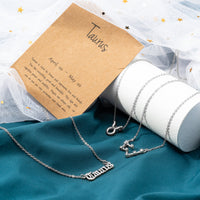 PANTIDE 3Pcs Constellation Zodiac Layer Necklace for Women Retro Gold Plated 12 Constellation Pendant Necklace Exquisite Letter Horoscope Old English Zodiac Sign Necklace Jewelry Birthday Gift(Silver)