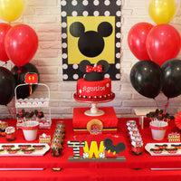 Laffact Mickey Theme Two Letter Sign Table Decoration for Wooden Table Centerpiece Topper, 2nd Birthday Party Decoration Supplies Two Birthday Wood Table Sign Milestone Photo Props for Baby Shower