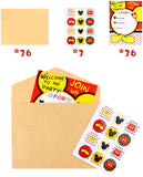 Laffact 36Pcs Party Invitation Cards for Kids Cartoon Mouse Themed Birthday with Envelopes and Stickers-5.90"x4.30" Double Sided Printed Fill-in the Blank, Red and Black Mouse Party Supplies Favors