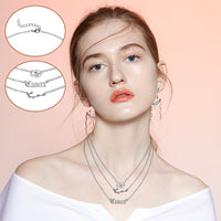 PANTIDE 3Pcs Constellation Zodiac Layer Necklace for Women Retro Gold Plated 12 Constellation Pendant Necklace Exquisite Letter Horoscope Old English Zodiac Sign Necklace Jewelry Birthday Gift(Silver)