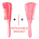 PANTIDE 3 Pack Detangling Brush Set with Edge Brush for Natural Hair, Hair Detangler for Afro American Textured 3a to 4c Natural, Curly, Kinky Wavy, Wet/Dry, Long, Thick Hair(Black, Pink)