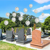 PANTIDE 37Pcs Memorial Balloons Set White Remembrance Funeral Celebration of Life Biodegradable Latex Balloons with Ribbon Miss You Forever Love You Always We Will Never Forget You Balloons Decorations