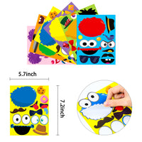 PANTIDE 36Pcs Sesame Make-a-face Stickers Sheets, Make Your Own Sesame Stickers for Kids, Sesame Party Supplies Party Favor, Sesame Mix and Match Stickers with Elmo Cookie Monster Big Bird