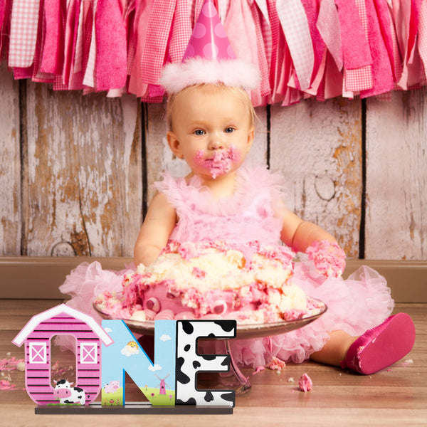 One Sign For First Birthday Decoration Wooden One Letters For Kids